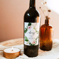 Beach Tropical bridal shower Wine Label