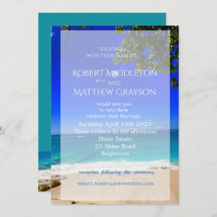 Beach Tropical Chic Gay Wedding Invitation