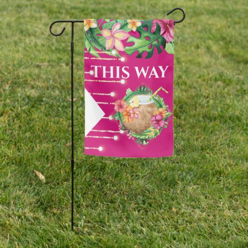 Beach tropical coconut hibiscus flower wedding garden flag