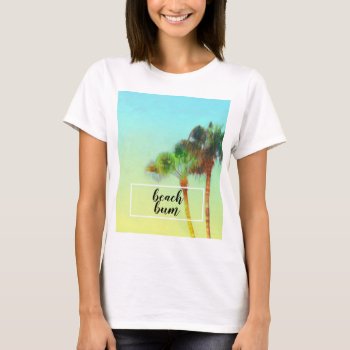 Beach Tropical Design T Shirt With Palm Tree Art by annpowellart at Zazzle