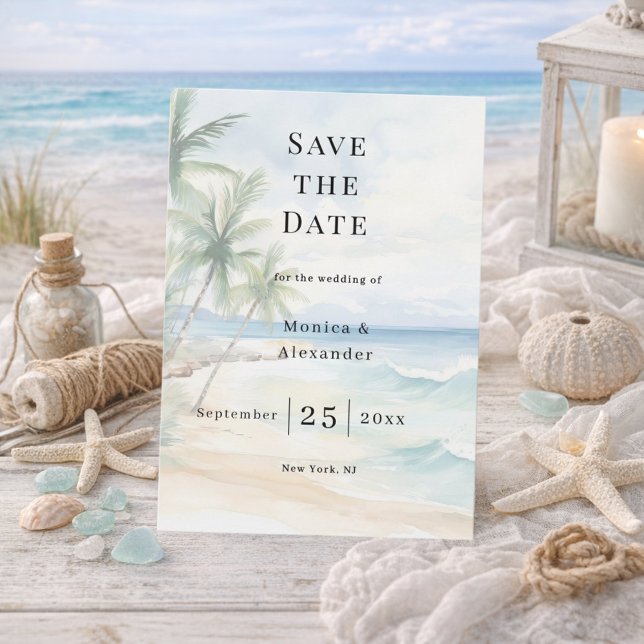 Beach tropical destination wedding save the date (Creator Uploaded)