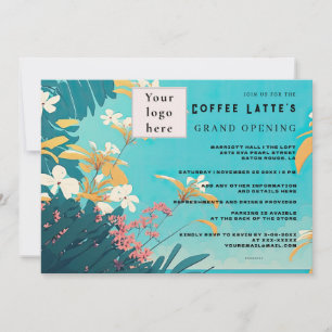 Beach Tropical floral Business Opening Invitation