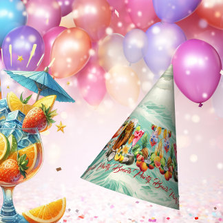 Beach Tropical Fruits Cocktails Bachelorette Party Party Hat