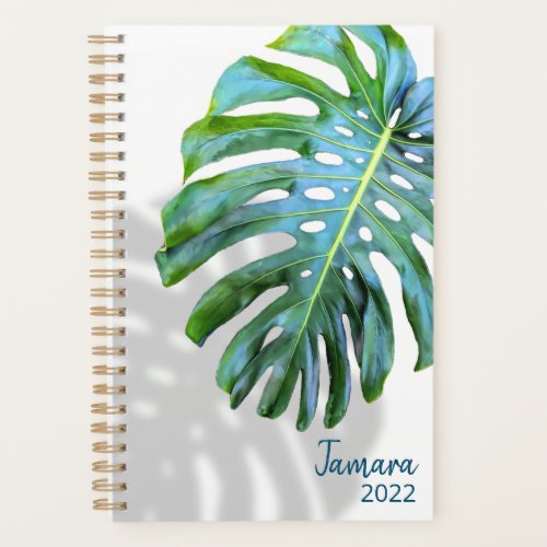 BeachTropical Leaf w Shadow Script Name White Planner