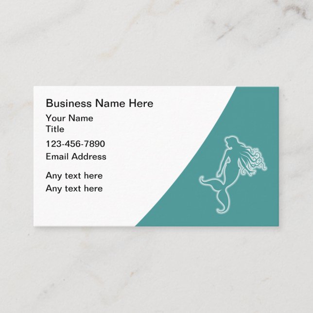 Beach Tropical Mermaid Theme Business Cards (Front)