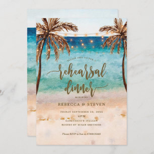beach tropical modern rehearsal dinner invitation