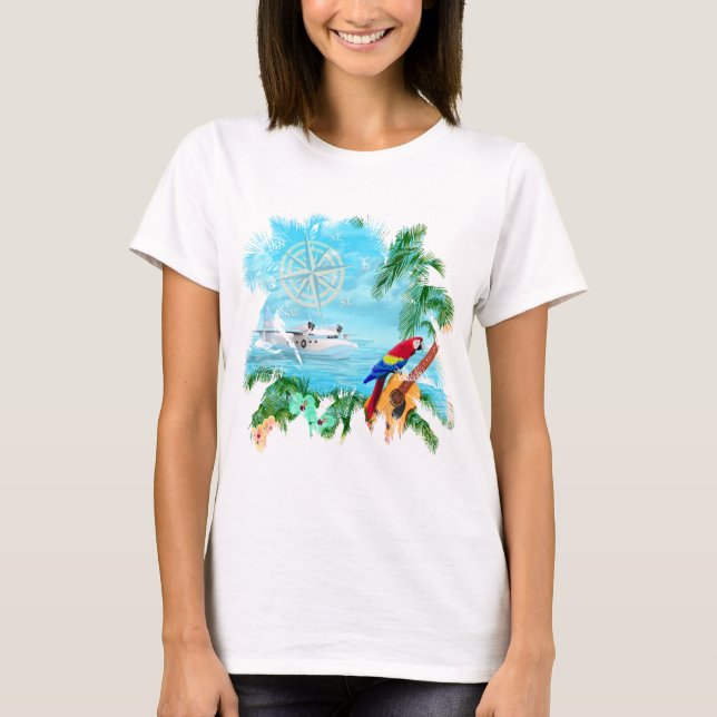 Beach Tropical Music T-Shirt (Front)