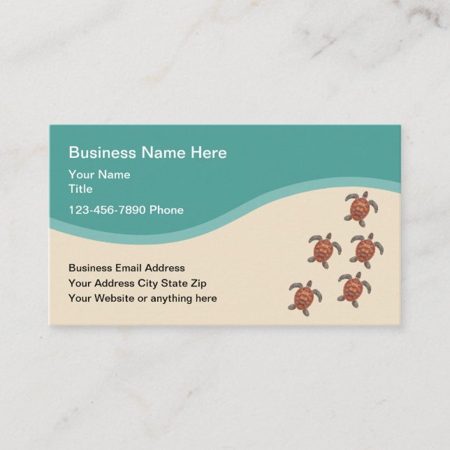 Beach Tropical Nature Theme Business Card (Front)