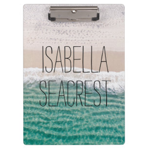 Beach Tropical Ocean Waves Scene Your Name Clipboard