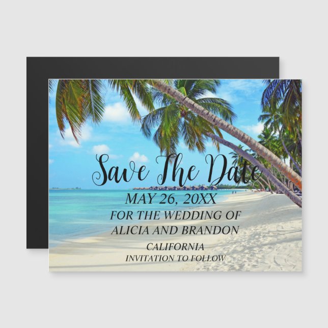 Beach Tropical Ocean Weddings Modern Waves Magnet (Front/Back)