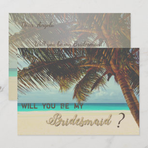 Beach Tropical,Palm Bridesmaid Card