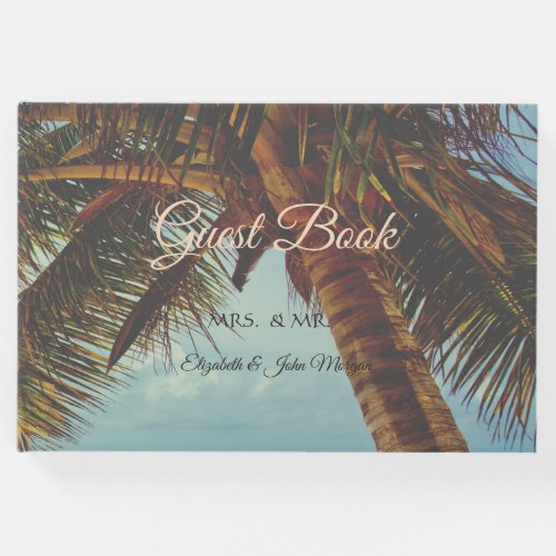 Beach TropicalPalm Seashells Guest Book