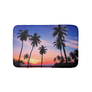 Beach Tropical Palm Trees Bathroom Mat