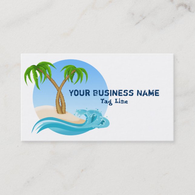 Beach Tropical Palm Trees Business Card (Front)