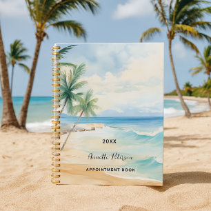 Beach tropical palm trees waves 2026 planner