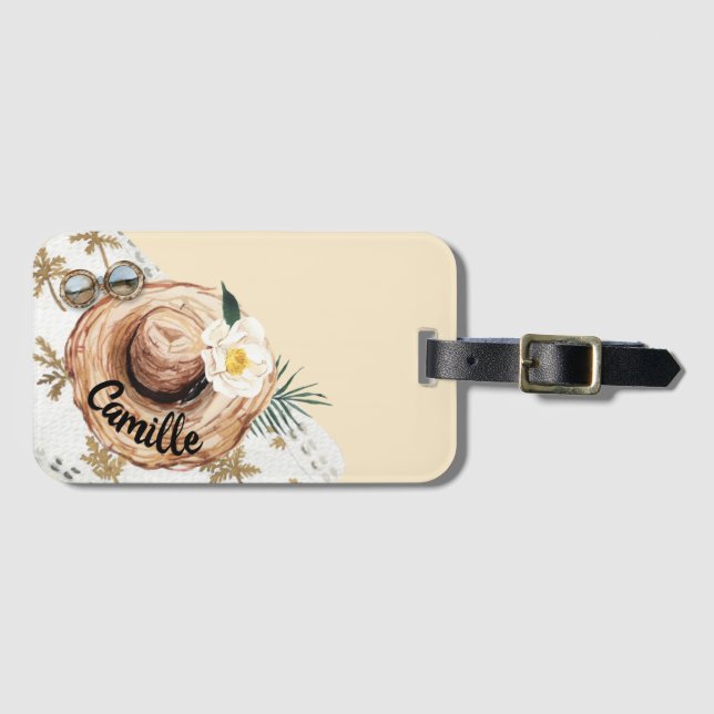 Beach Tropical Personalized  Luggage Tag (Front Horizontal)
