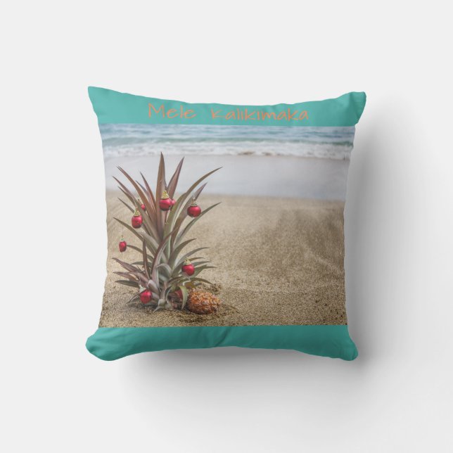 Beach Tropical Pineapple Christmas Pillow (Front)