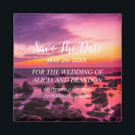 Beach Tropical Sand Weddings Modern Waves Magnet<br><div class="desc">Tropical,  beach,  simple,  waves,  destination,  palm trees,  elegant,  modern Wedding,  Save the Date magnet. You can personalize it with your details.</div>