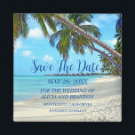 Beach Tropical Sand Weddings Modern Waves Magnet<br><div class="desc">Tropical,  beach,  simple,  waves,  destination,  palm trees,  elegant,  modern Wedding,  Save the Date magnet. You can personalize it with your details.</div>