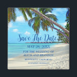 Beach Tropical Sand Weddings Modern Waves Magnet<br><div class="desc">Tropical,  beach,  simple,  waves,  destination,  palm trees,  elegant,  modern Wedding,  Save the Date magnet. You can personalize it with your details.</div>