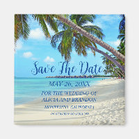 Beach Tropical Sand Weddings Modern Waves Magnet