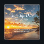 Beach Tropical Sand Weddings Modern Waves Magnet<br><div class="desc">Tropical,  beach,  simple,  waves,  destination,  palm trees,  elegant,  modern Wedding,  Save the Date magnet. You can personalize it with your details.</div>