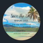 Beach Tropical Sand Weddings Modern Waves Magnet<br><div class="desc">Tropical,  beach,  simple,  waves,  destination,  palm trees,  elegant,  modern Wedding,  Save the Date magnet. You can personalize it with your details.</div>