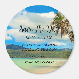 Beach Tropical Sand Weddings Modern Waves Magnet