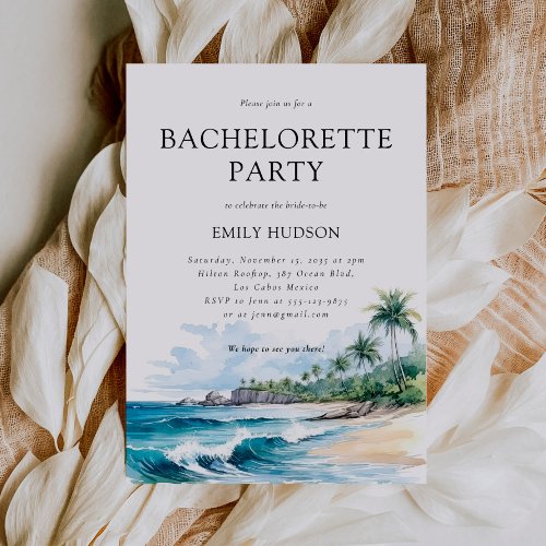 Beach Tropical Summer Bachelorette Party Invitation