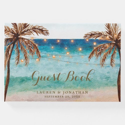 Beach tropical summer wedding guest book