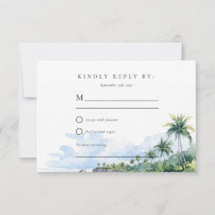 Beach Tropical Summer Wedding RSVP Card