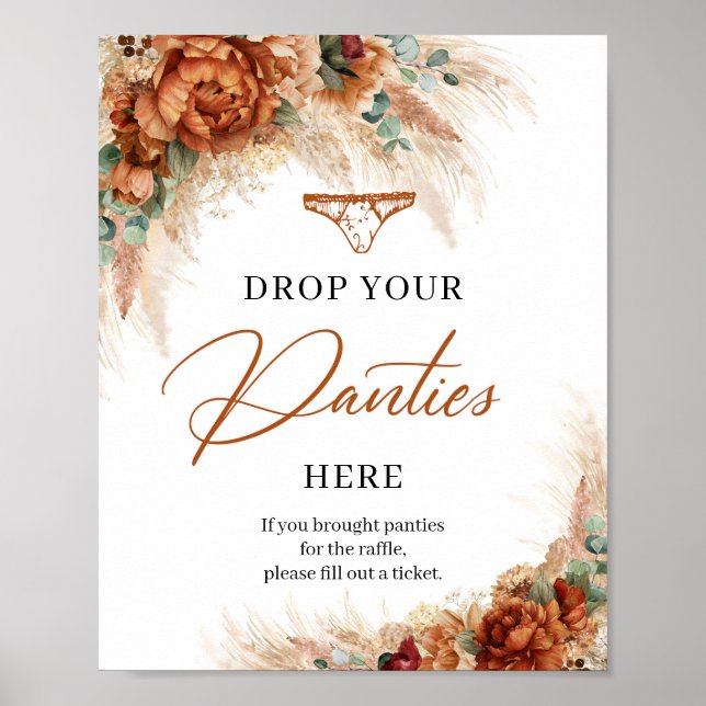 Beach tropical terracotta Drop your Panties here Poster (Front)