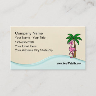 Beach Tropical Theme Flamingo Business Cards
