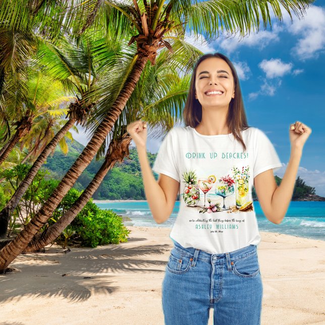 Beach Tropical Themed Cocktails Bachelorette Party Tri-Blend Shirt (Creator Uploaded)