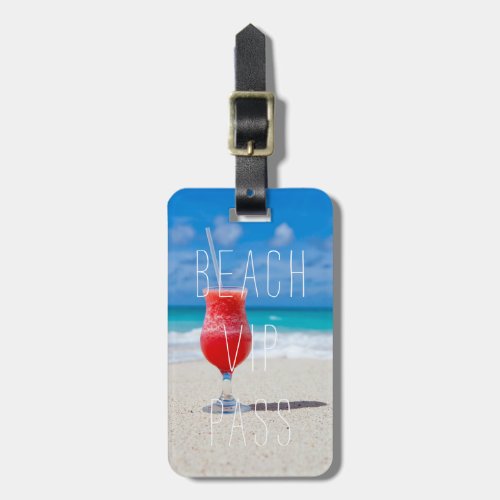 Beach tropical vip pass luggage tag