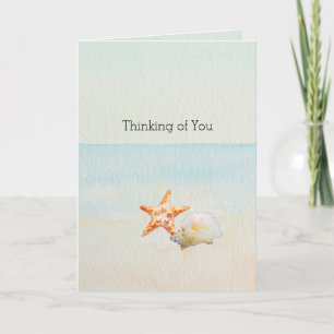 Beach Tropical with Starfish and Conch Card