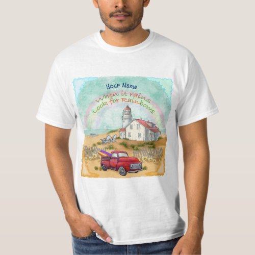 Beach Truck Lighthouse custom name T_Shirt