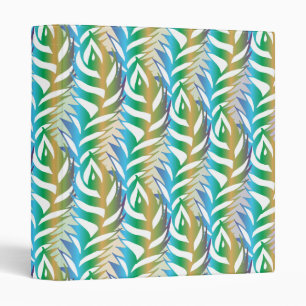 Beach turquoise fun feather pattern. 3 ring binder