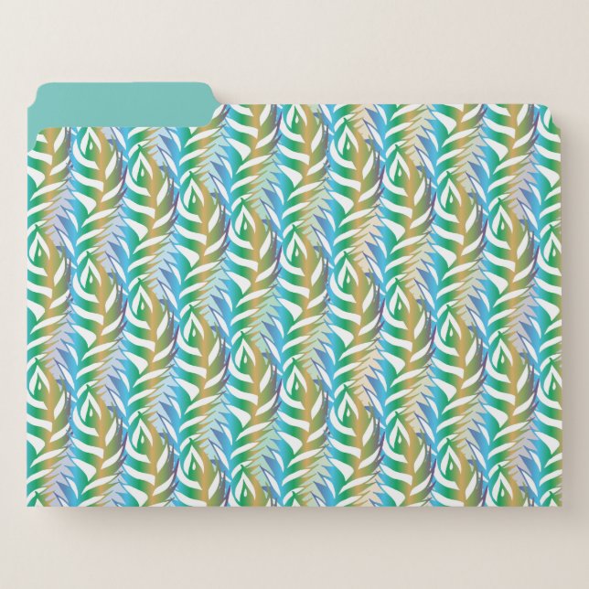 Beach turquoise fun feather pattern. file folder (Front Left)