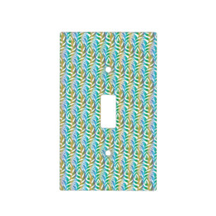 Beach turquoise fun feather pattern. light switch cover