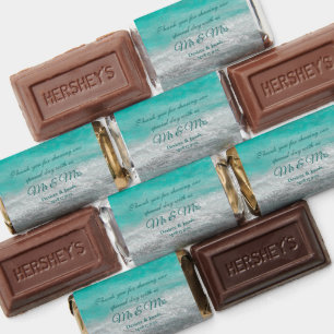 Beach Turquoise Tropical Coastal Ocean Wedding Hershey's Miniatures