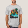 Beach Turquoise Turbo Sports Car Teen Guy Race Car T-Shirt