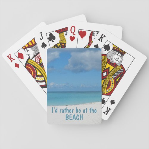 Beach turquoise water sand playing cards