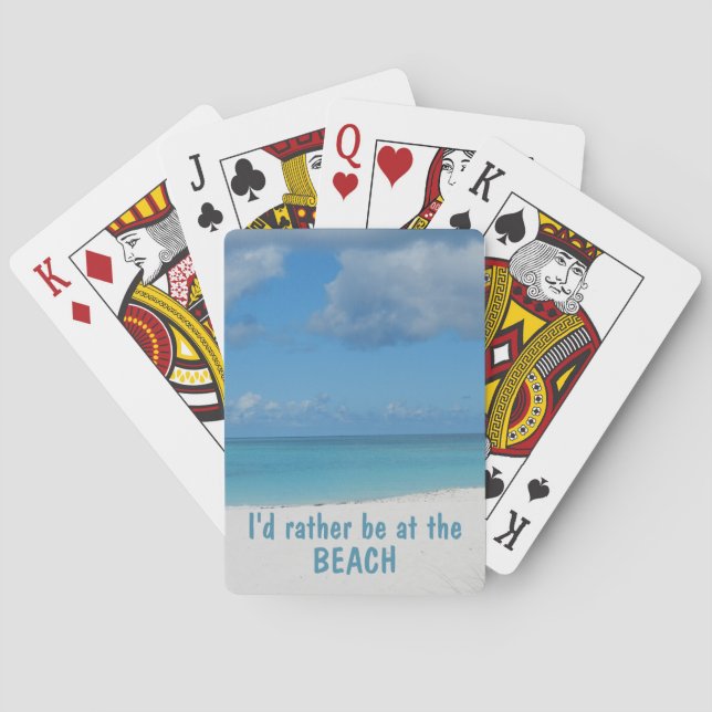 Beach, turquoise water, sand poker cards (Back)