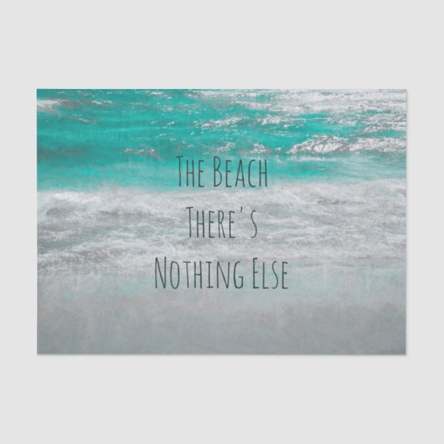 Beach Turquoise White Tropical Ocean Waves Coastal Tissue Paper (Front)