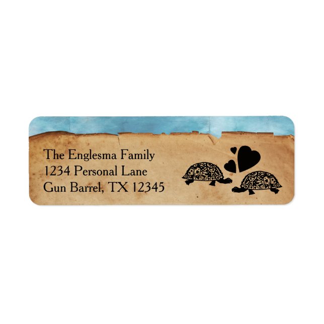 Beach Turtle Whimsical Address Labels (Front)