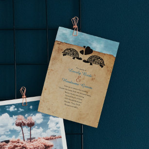 Beach Turtle Whimsical Wedding Invitation