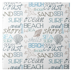 Beach Typography Tile