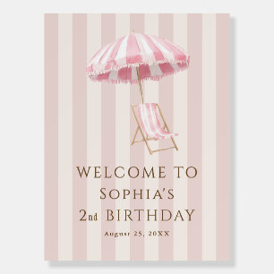 Beach Umbrella 2nd Birthday Party Welcome Foam Board
