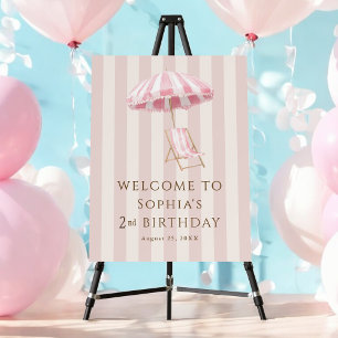 Beach Umbrella 2nd Birthday Party Welcome Foam Board